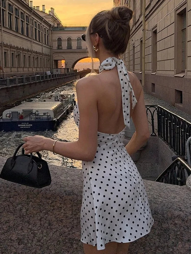 Polka Dot Halter Dress