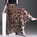Floral Tulle Midi Skirt