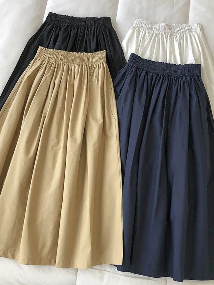 Pleated A-Line Skirt