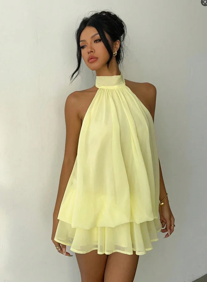 Backless Halter Dress