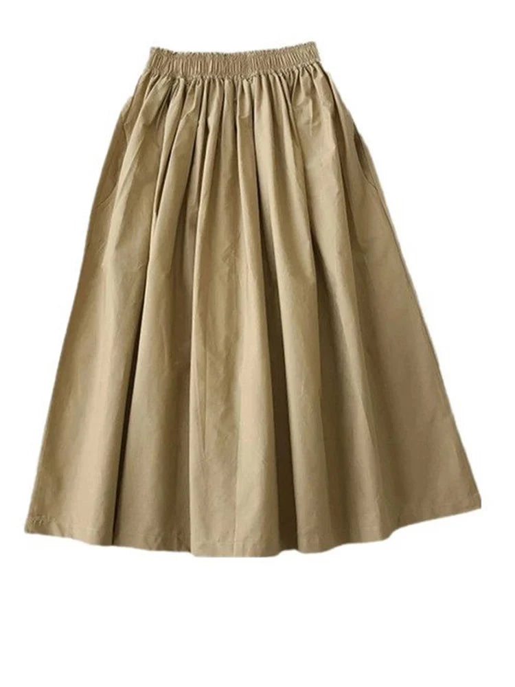 Pleated A-Line Skirt