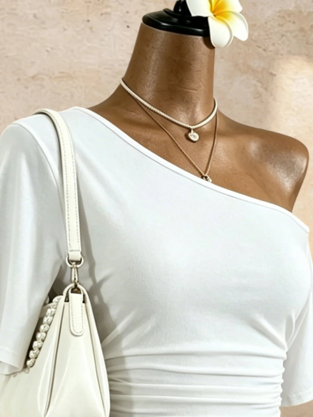 Ruched One-Shoulder Top