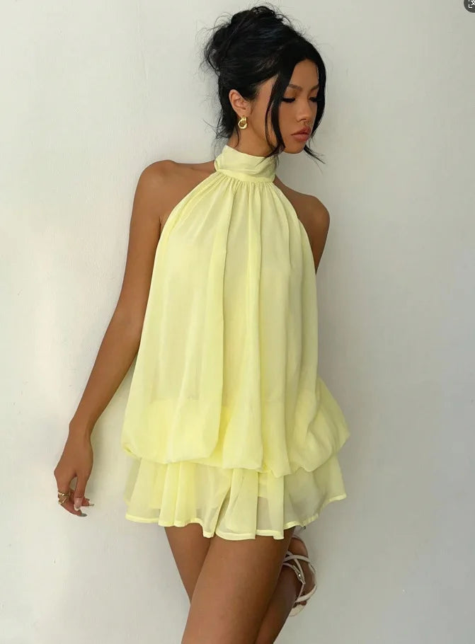 Backless Halter Dress