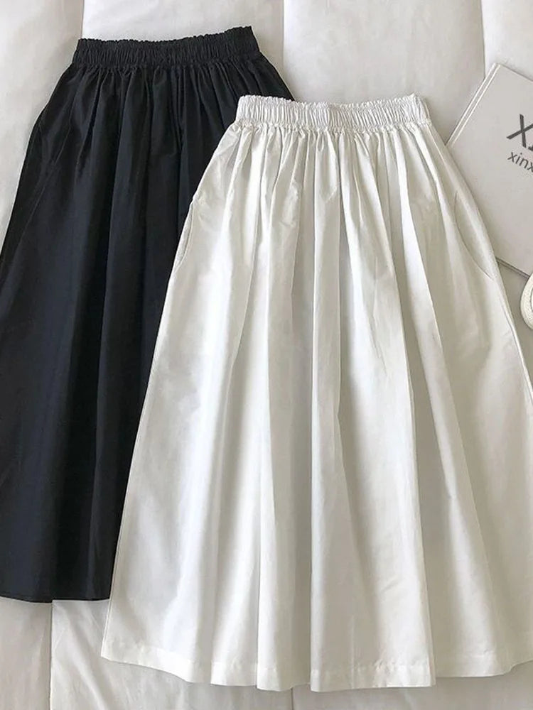 Pleated A-Line Skirt