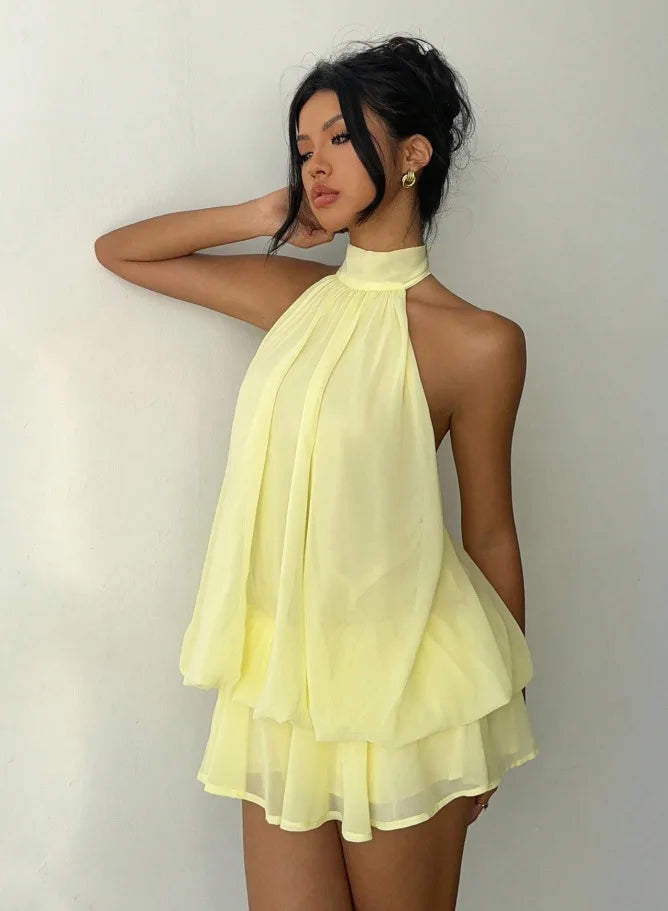 Backless Halter Dress