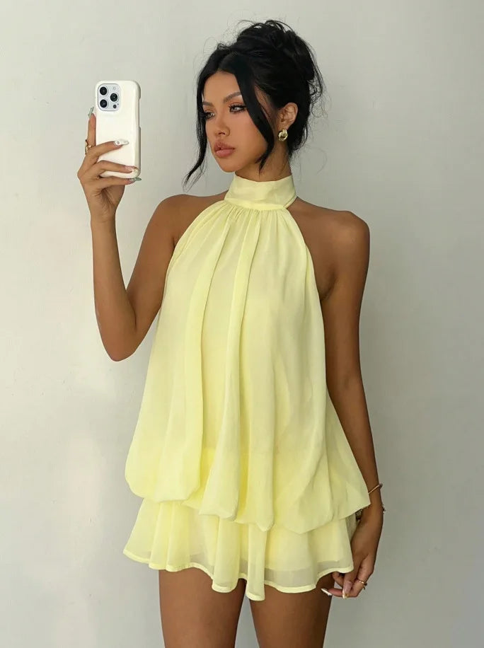 Backless Halter Dress