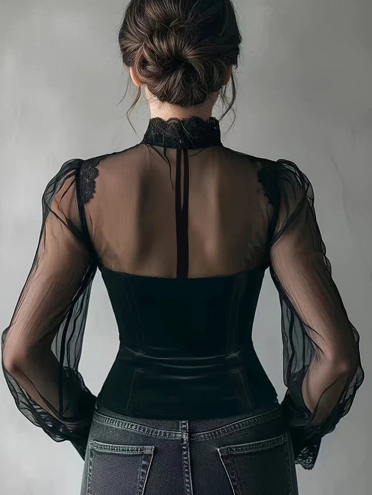 LaceTie Waist Top