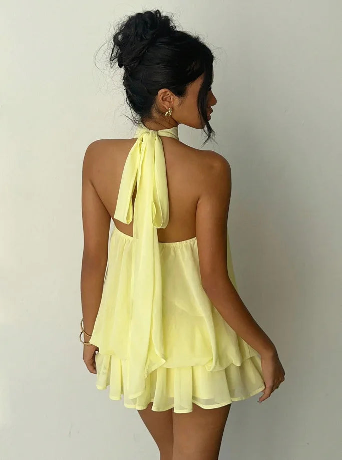 Backless Halter Dress