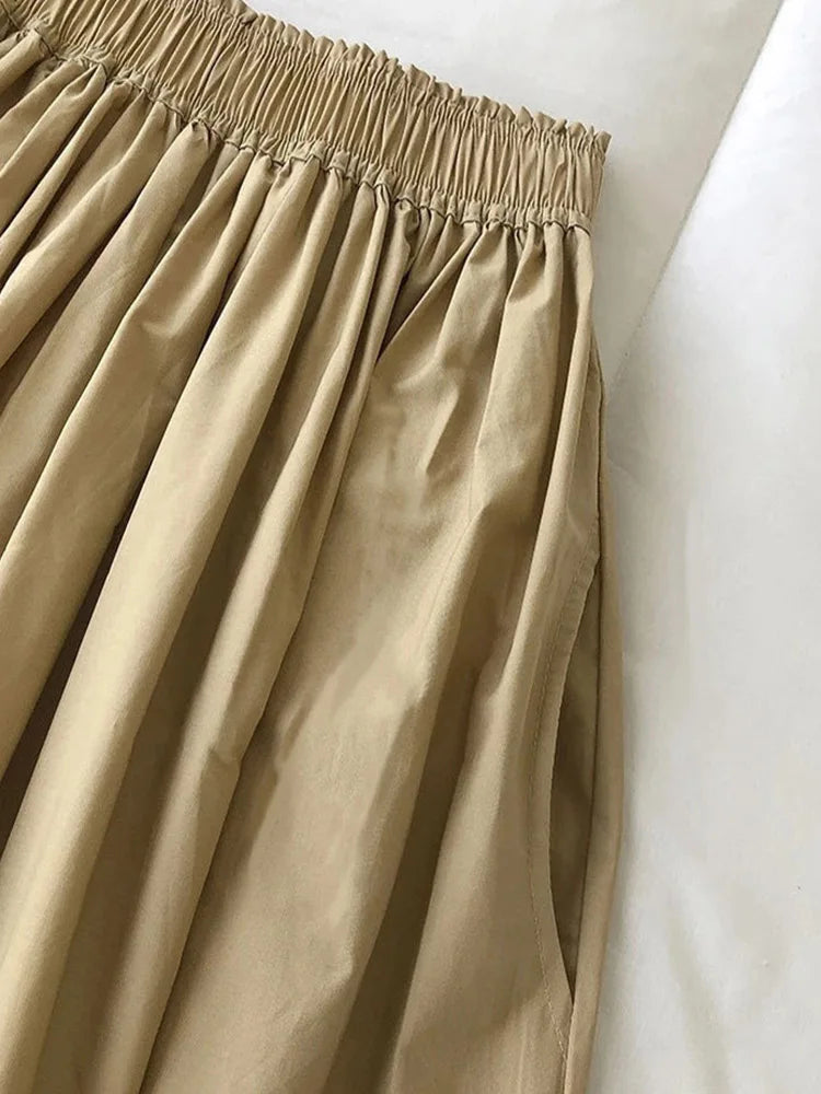 Pleated A-Line Skirt