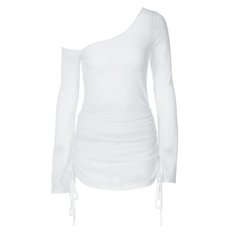 Ruched LaceUp Dress