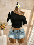 Ruched One-Shoulder Top