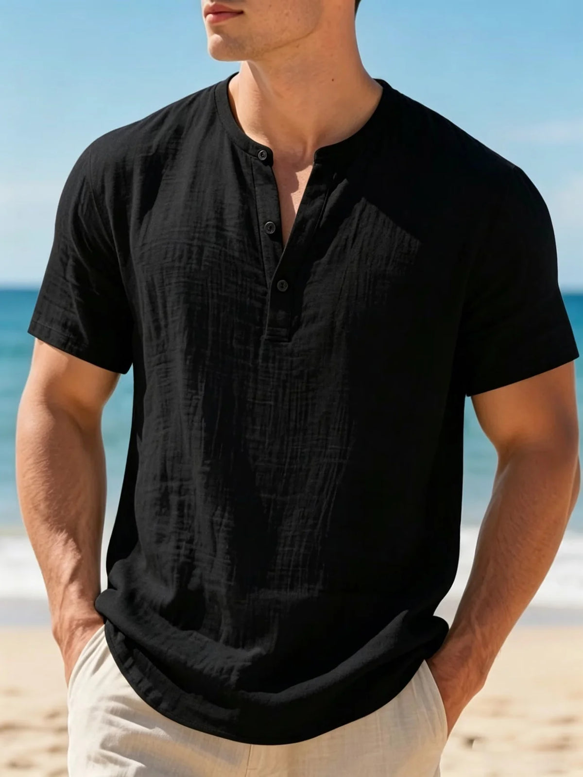 Linen Henley Tee